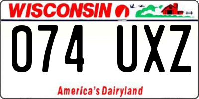 WI license plate 074UXZ