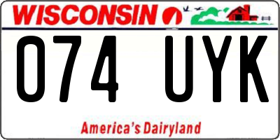 WI license plate 074UYK