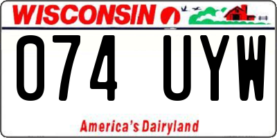 WI license plate 074UYW