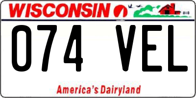 WI license plate 074VEL