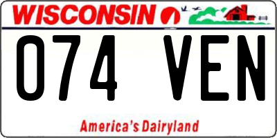 WI license plate 074VEN