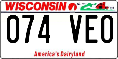 WI license plate 074VEO