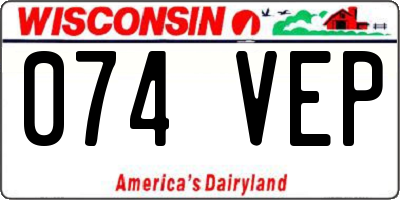 WI license plate 074VEP