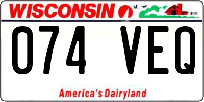 WI license plate 074VEQ