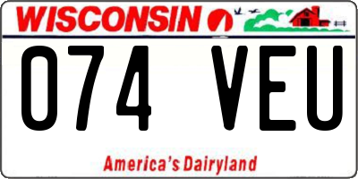 WI license plate 074VEU