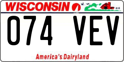 WI license plate 074VEV