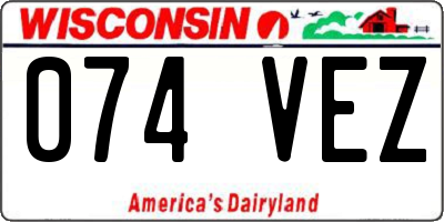 WI license plate 074VEZ
