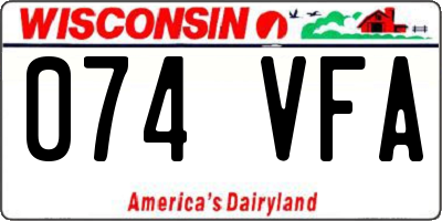 WI license plate 074VFA