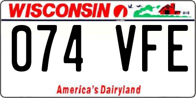 WI license plate 074VFE