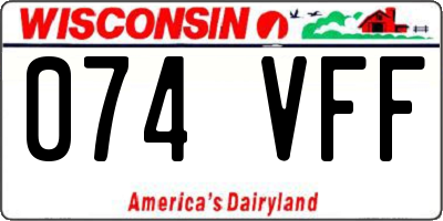 WI license plate 074VFF