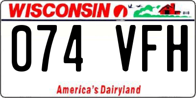 WI license plate 074VFH