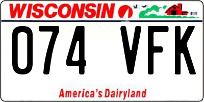 WI license plate 074VFK