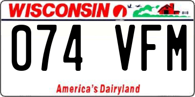 WI license plate 074VFM