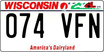 WI license plate 074VFN