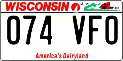 WI license plate 074VFO