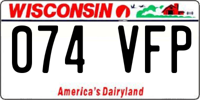 WI license plate 074VFP