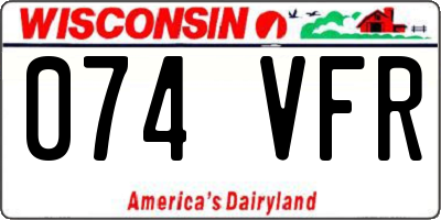 WI license plate 074VFR