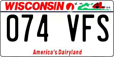 WI license plate 074VFS