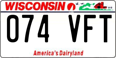 WI license plate 074VFT