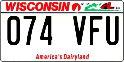 WI license plate 074VFU
