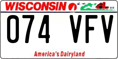 WI license plate 074VFV