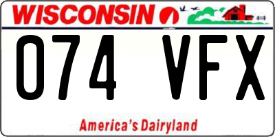 WI license plate 074VFX