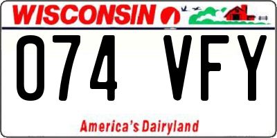 WI license plate 074VFY
