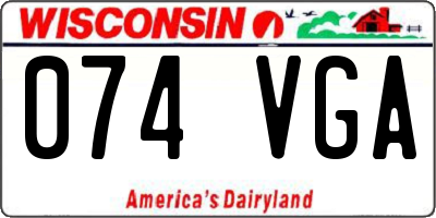 WI license plate 074VGA