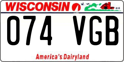 WI license plate 074VGB