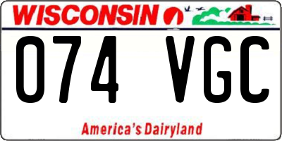 WI license plate 074VGC