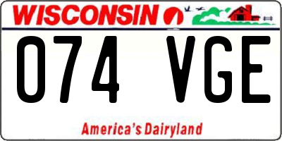 WI license plate 074VGE