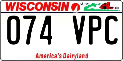 WI license plate 074VPC