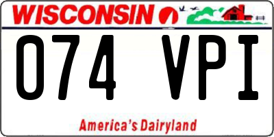 WI license plate 074VPI