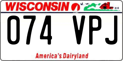 WI license plate 074VPJ