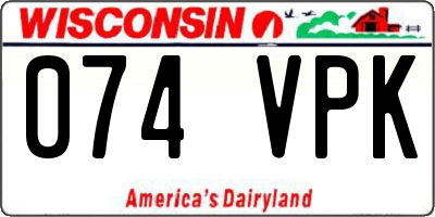 WI license plate 074VPK