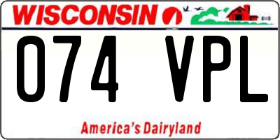 WI license plate 074VPL