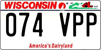 WI license plate 074VPP