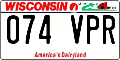 WI license plate 074VPR