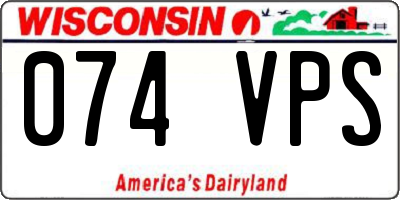 WI license plate 074VPS