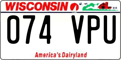 WI license plate 074VPU