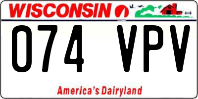 WI license plate 074VPV