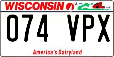 WI license plate 074VPX