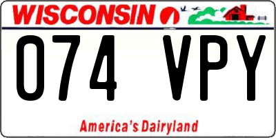 WI license plate 074VPY