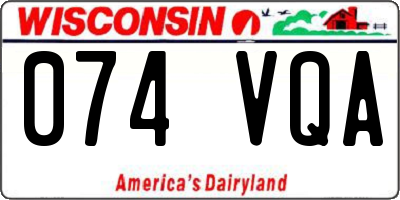 WI license plate 074VQA