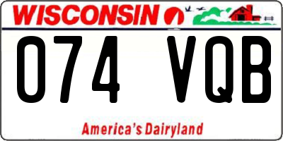 WI license plate 074VQB
