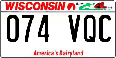 WI license plate 074VQC