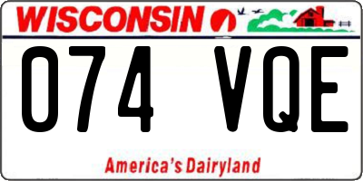 WI license plate 074VQE