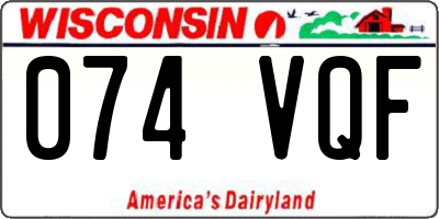 WI license plate 074VQF