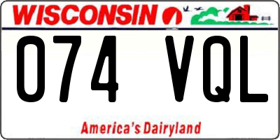 WI license plate 074VQL