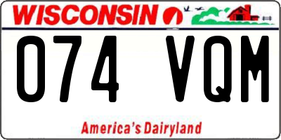 WI license plate 074VQM